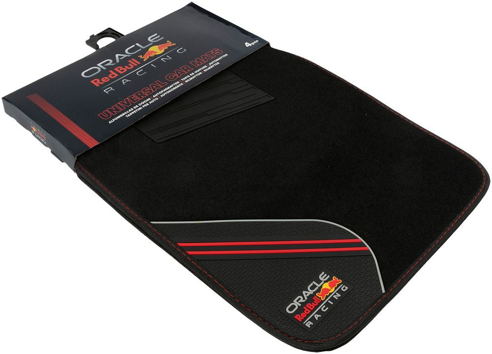 Set Tappeti 4 Pz Racing Nero/Rosso
