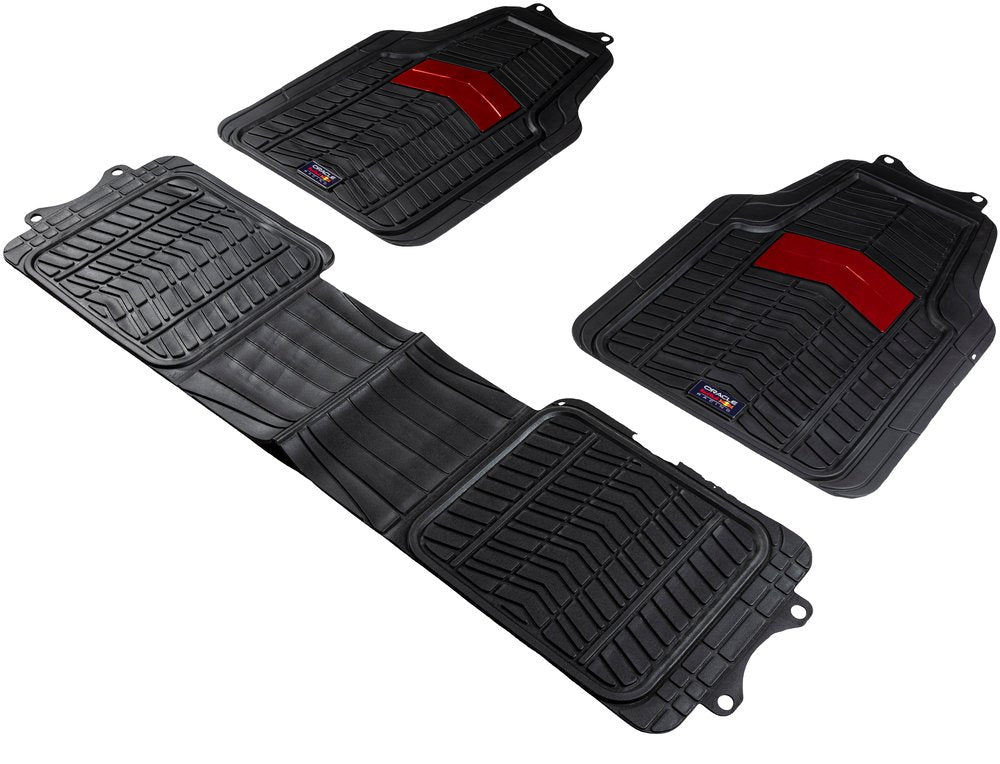 Set Tappetini in PVC per Furgoni 3 Pezzi 005 Nero/Rosso