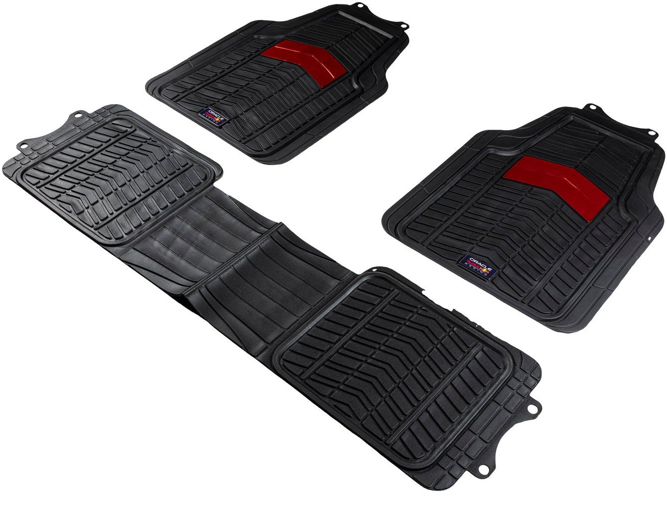 RED BULL RACING Set Tappetini in PVC per Furgoni 3 Pezzi 005 Nero/Rosso
