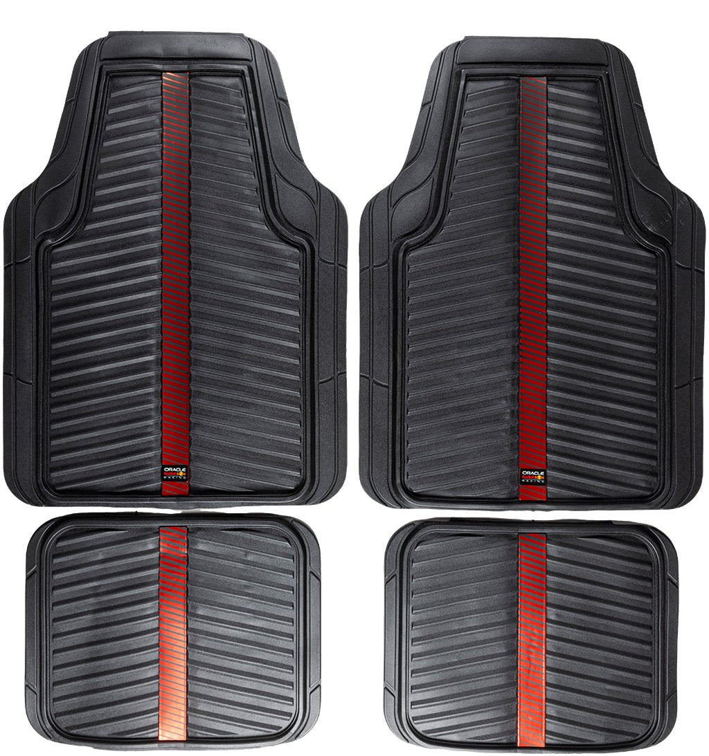 RED BULL RACING Set Tappeti 4 Pz Bull Flash in PVC Nero/Rosso