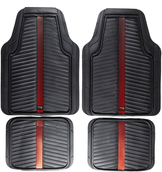 RED BULL RACING Set Tappeti 4 Pz Bull Flash in PVC Nero/Rosso