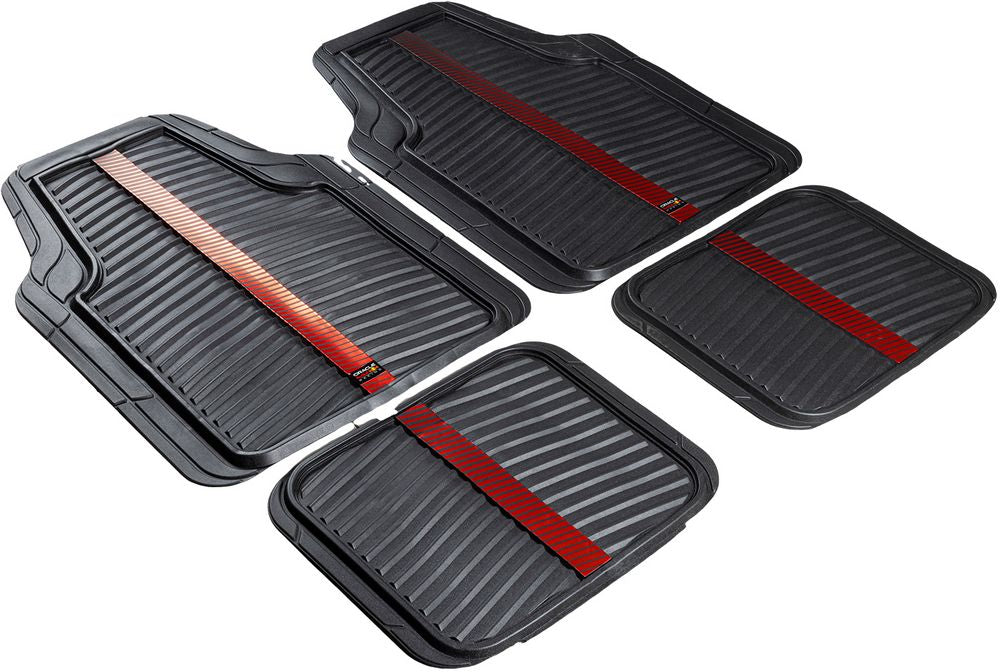 Set Tappeti 4 Pz Bull Flash Nero/Rosso