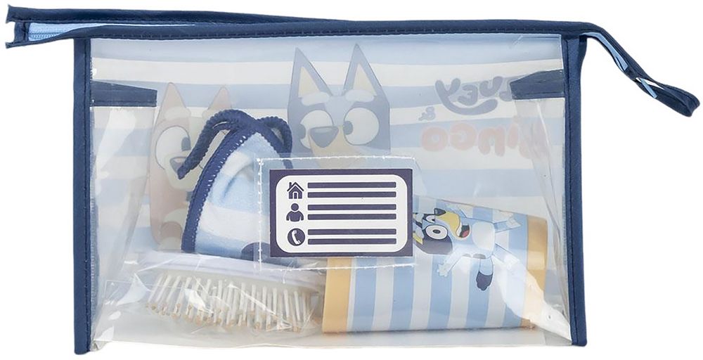 Bluey & Bingo Set 3 Pz Asilo: Asciugamano, Spazzola e Bicchiere
