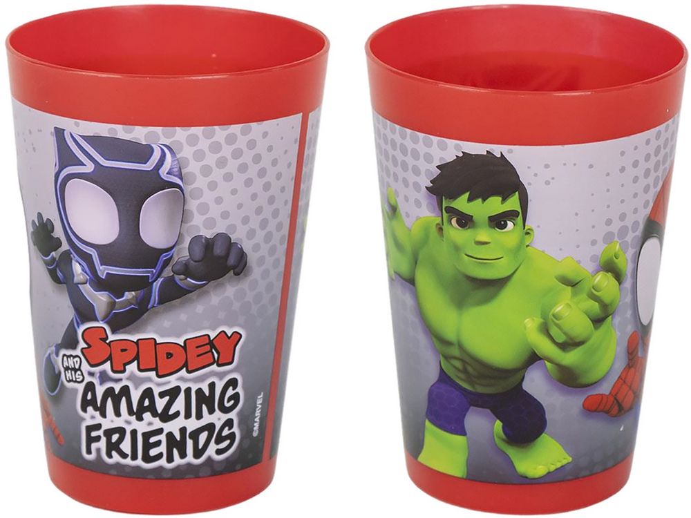 Marvel Spidey & Friends Set 3 Pz Asilo: Asciugamano, Spazzola e Bicchiere