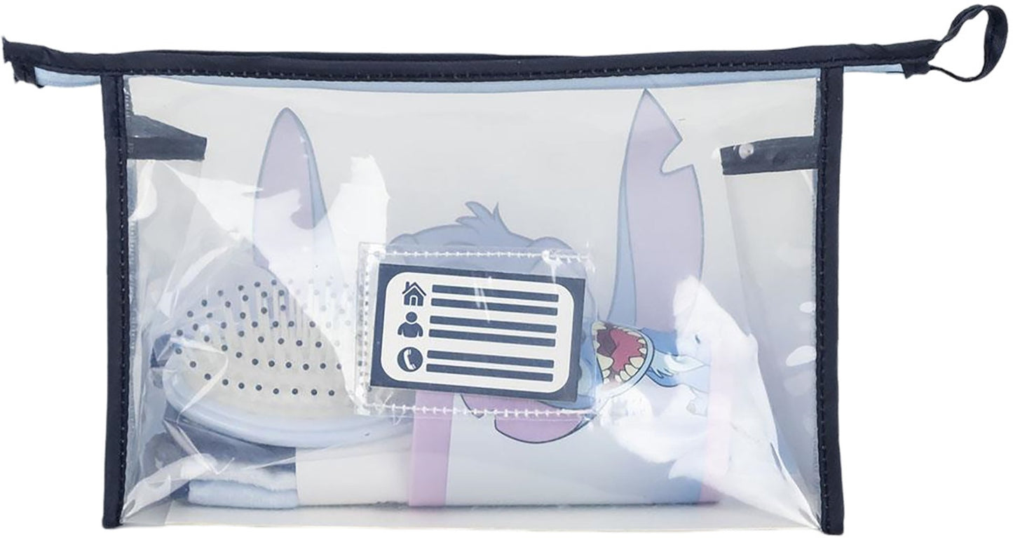 STOR Disney Stitch Set 3 Pz Asilo: Asciugamano, Spazzola e Bicchiere in Beauty