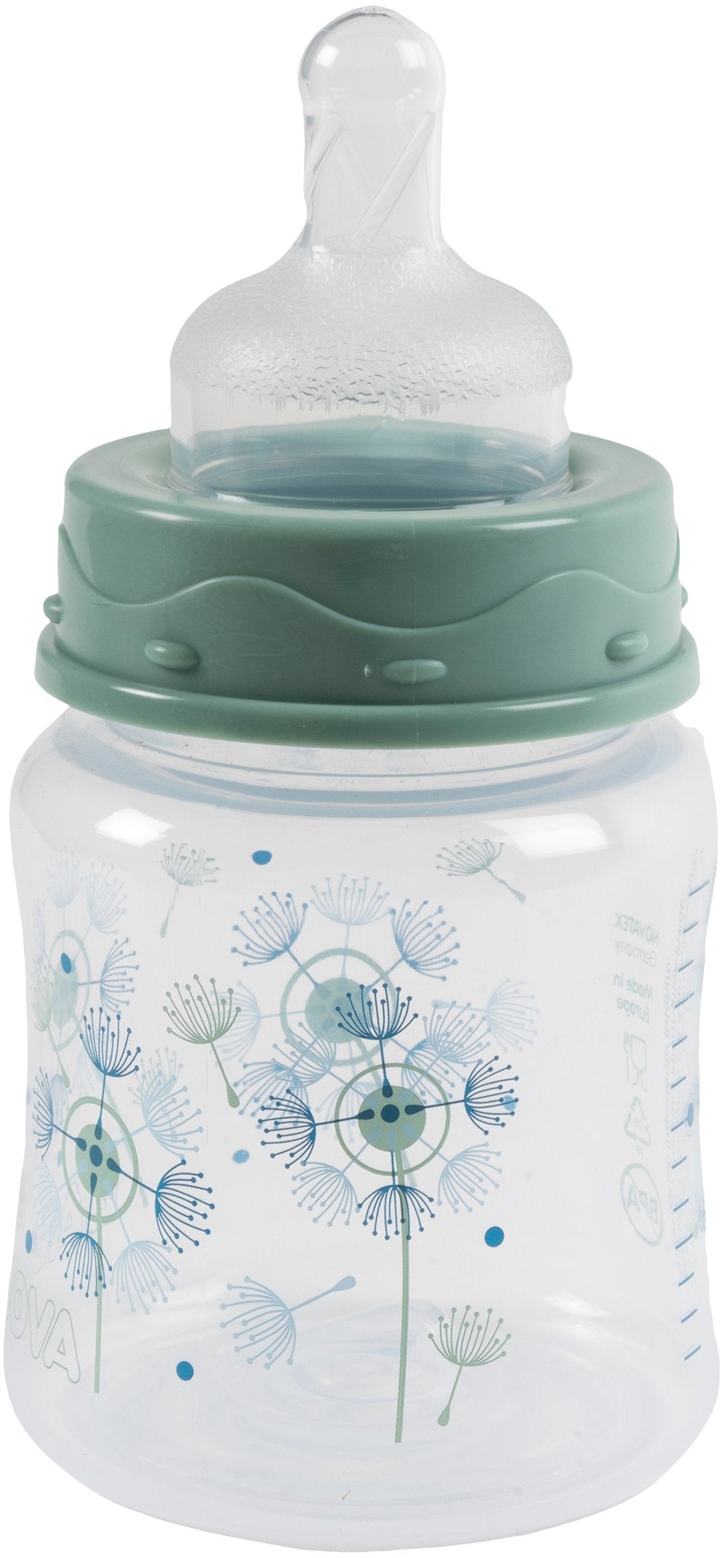 POUPY Biberon per neonati da 150 ml con collo largo, tettarella in silicone