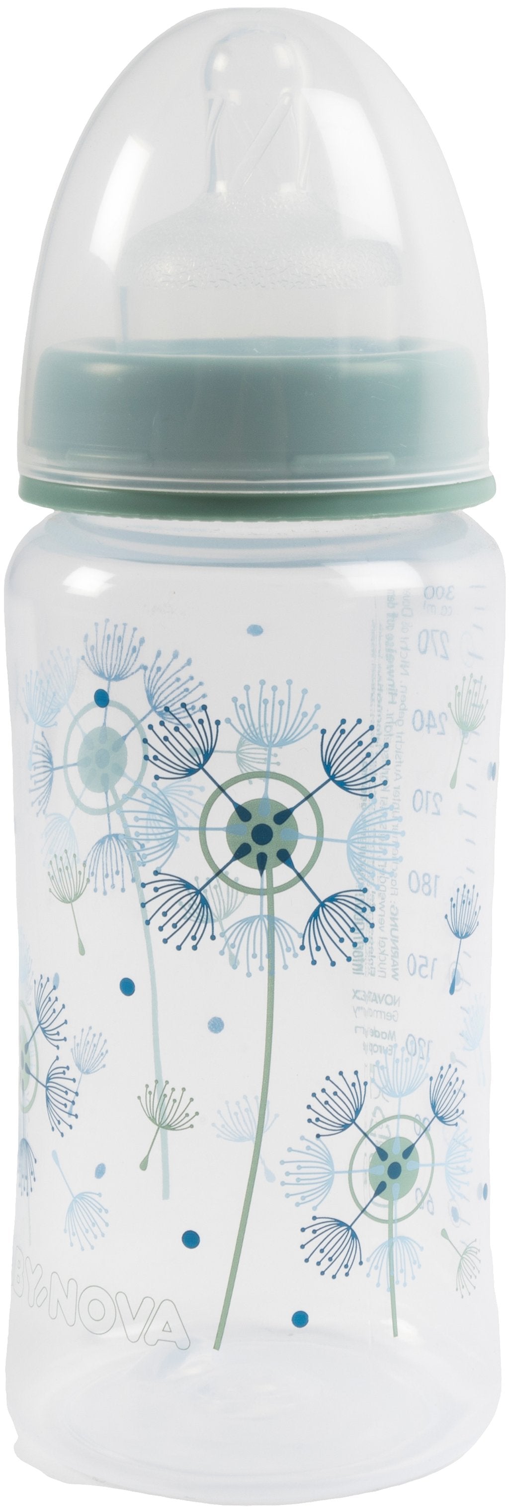 POUPY Biberon per neonati con collo largo decorato da 300 ml tettarella