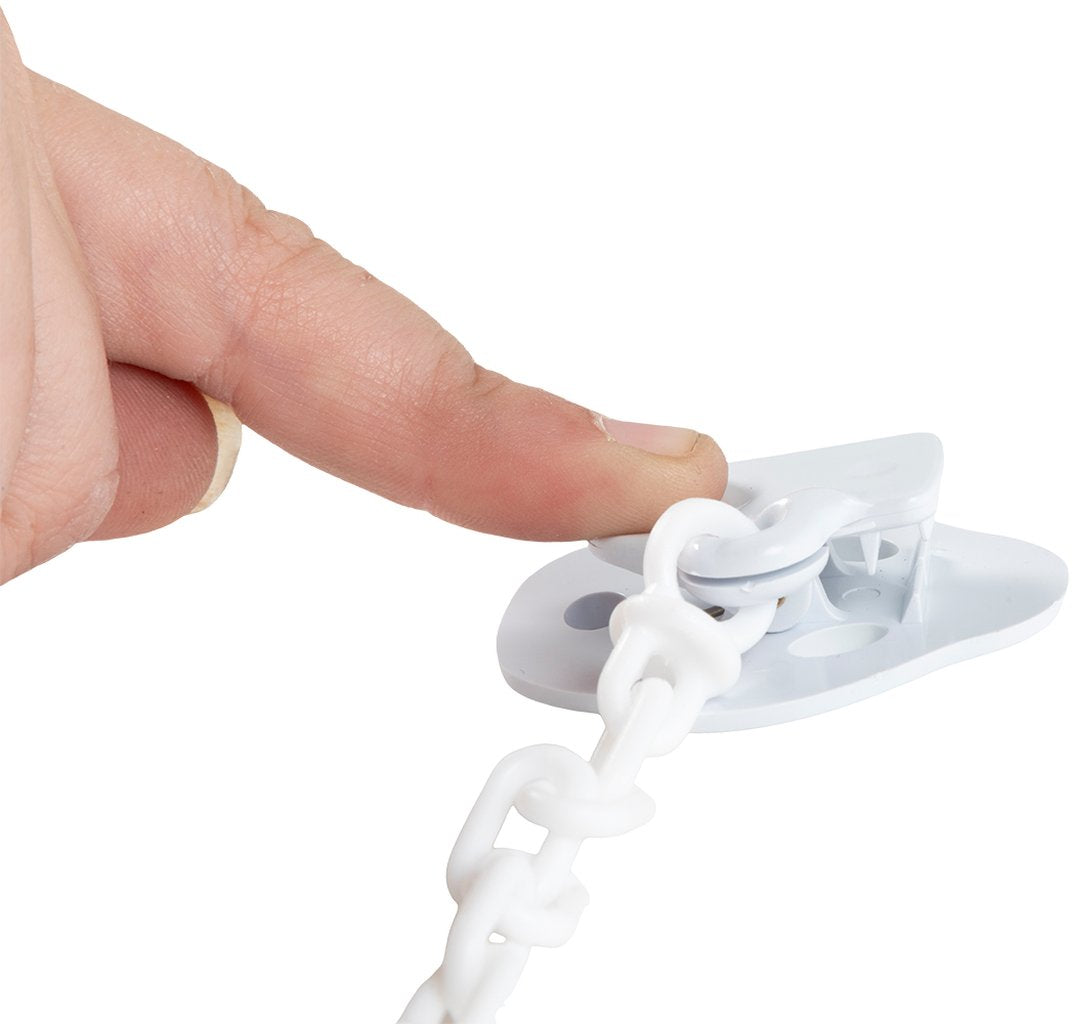 POUPY Clip con catenella per ciuccio bimbi in plastica, senza BPA, lavabile