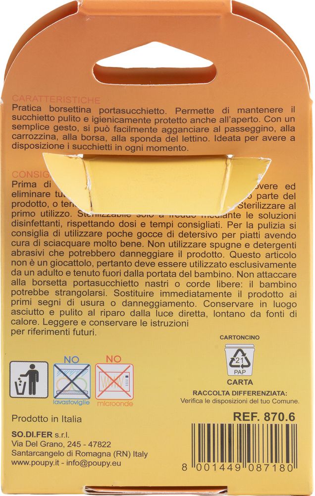 Borsetta Portasucchietto pinguino Poupy per bambini piccoli.