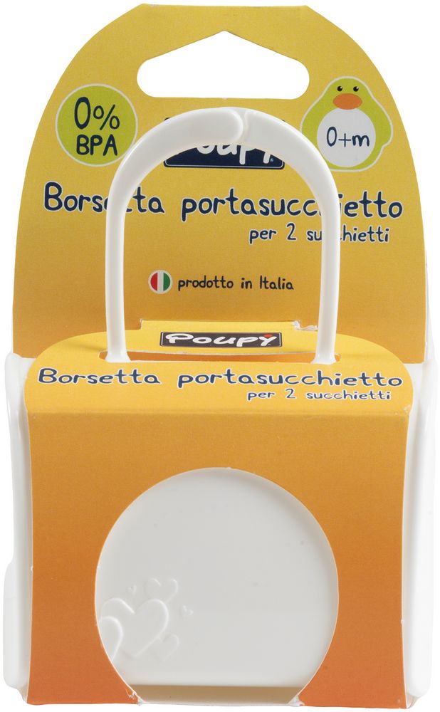 Borsetta Porta Succhietti 2 posti di Poupy per bambini.