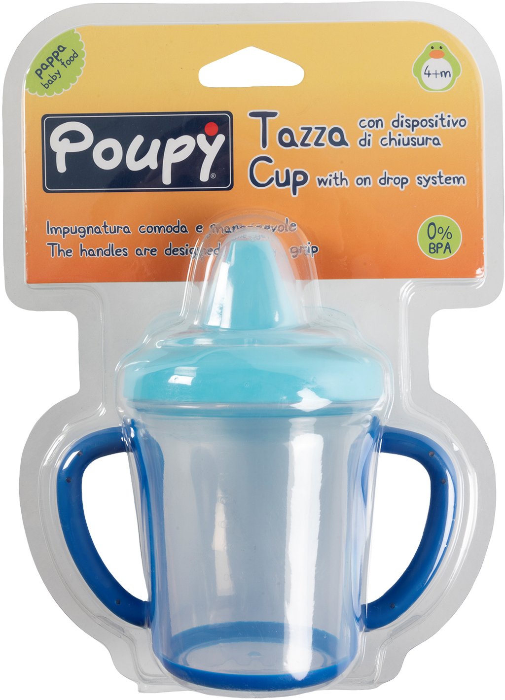 POUPY Tazza Salvagoccia per Bambini - Tazza con Beccuccio e Manici Ergonomici
