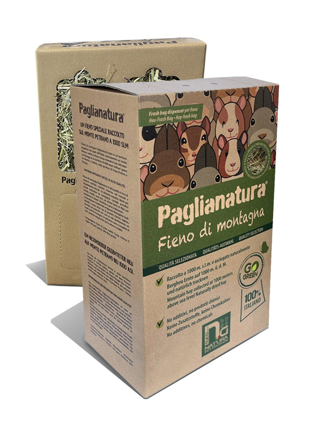 PAGLIANATURA Dispenser Fieno Montagna 600g  Fieno Naturale per Roditori