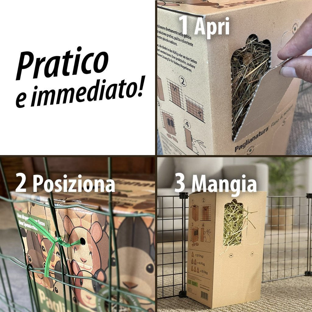Paglianatura Dispenser Fieno di Montagna con Tarassaco per Conigli