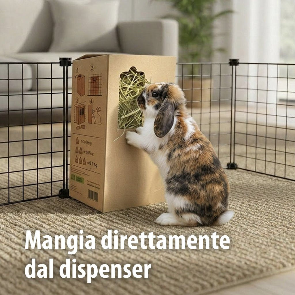 Paglianatura Dispenser Fieno di Montagna con Tarassaco per Conigli