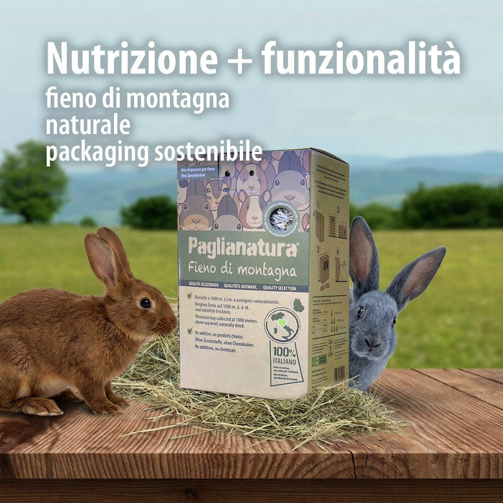 Paglianatura Dispenser Fieno di Montagna con Tarassaco per Conigli