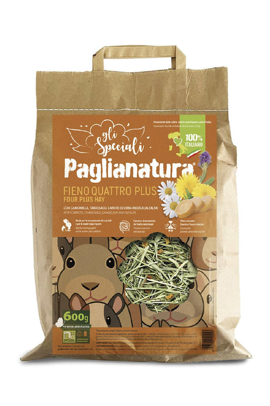 PAGLIANATURA Fieno 4 Plus 600 gr Alimento Naturale di Alta Qualit? Originale