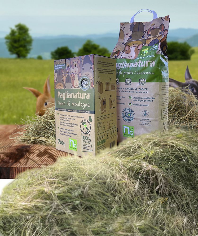 Paglianatura Primi 6 Mesi con 20% Alfalfa - Fieno Naturale per Cuccioli di Conigli e Roditori, Ricco di Nutrienti, Confezione da 600 gr.