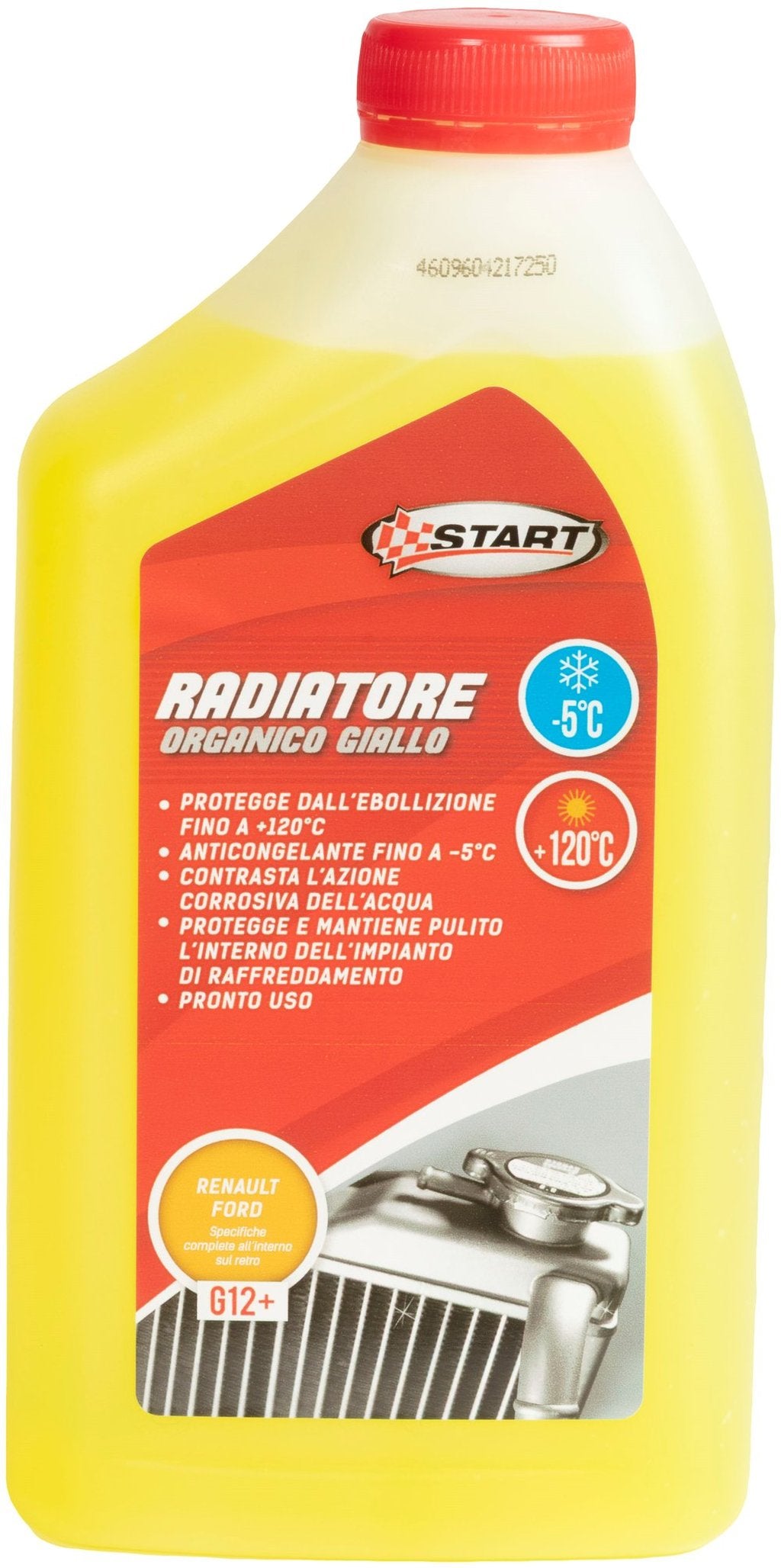 START Liquido Radiatore Giallo -5 C 1 Litro Antigelo Auto Pronto all'Uso