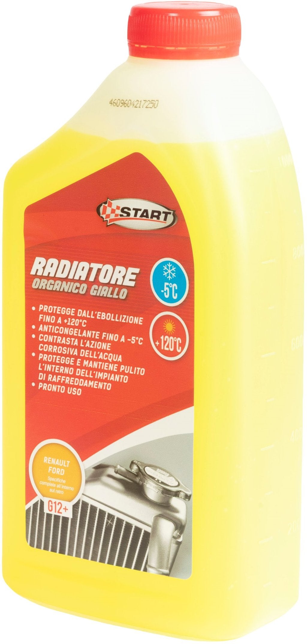 START Liquido Radiatore Giallo -5 C 1 Litro Antigelo Auto Pronto all'Uso