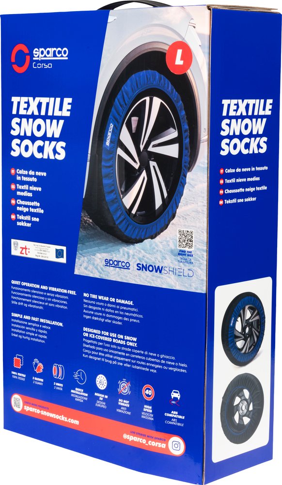SPARCO Calze neve nere L, montaggio semplice e omologazione europea