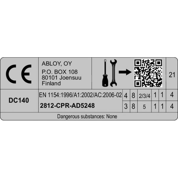 CHIUDIPORTA ASSA ABLOY DC140 NERO S/BRACCIO