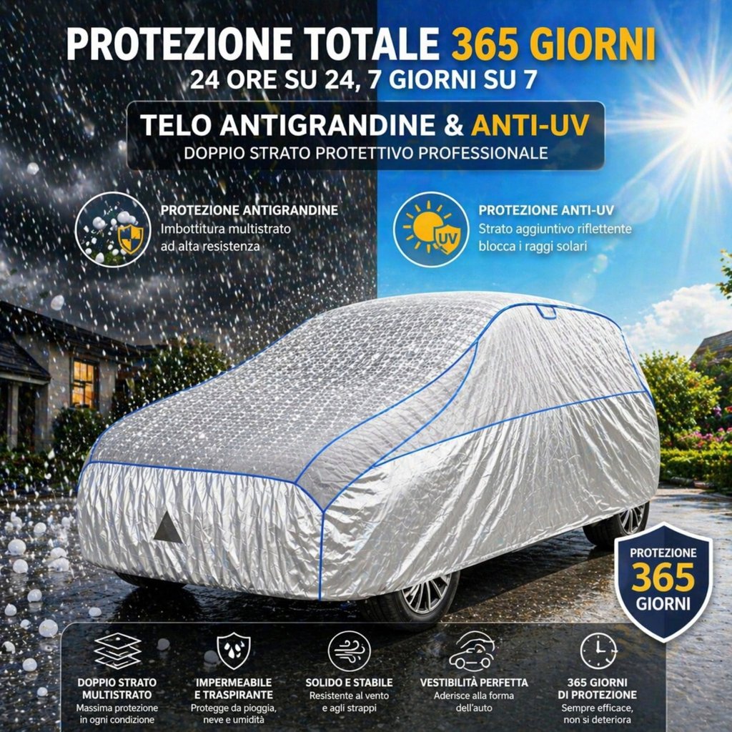 GEV Telo antigrandine uv protect l- Copertura Totale Impermeabile Originale