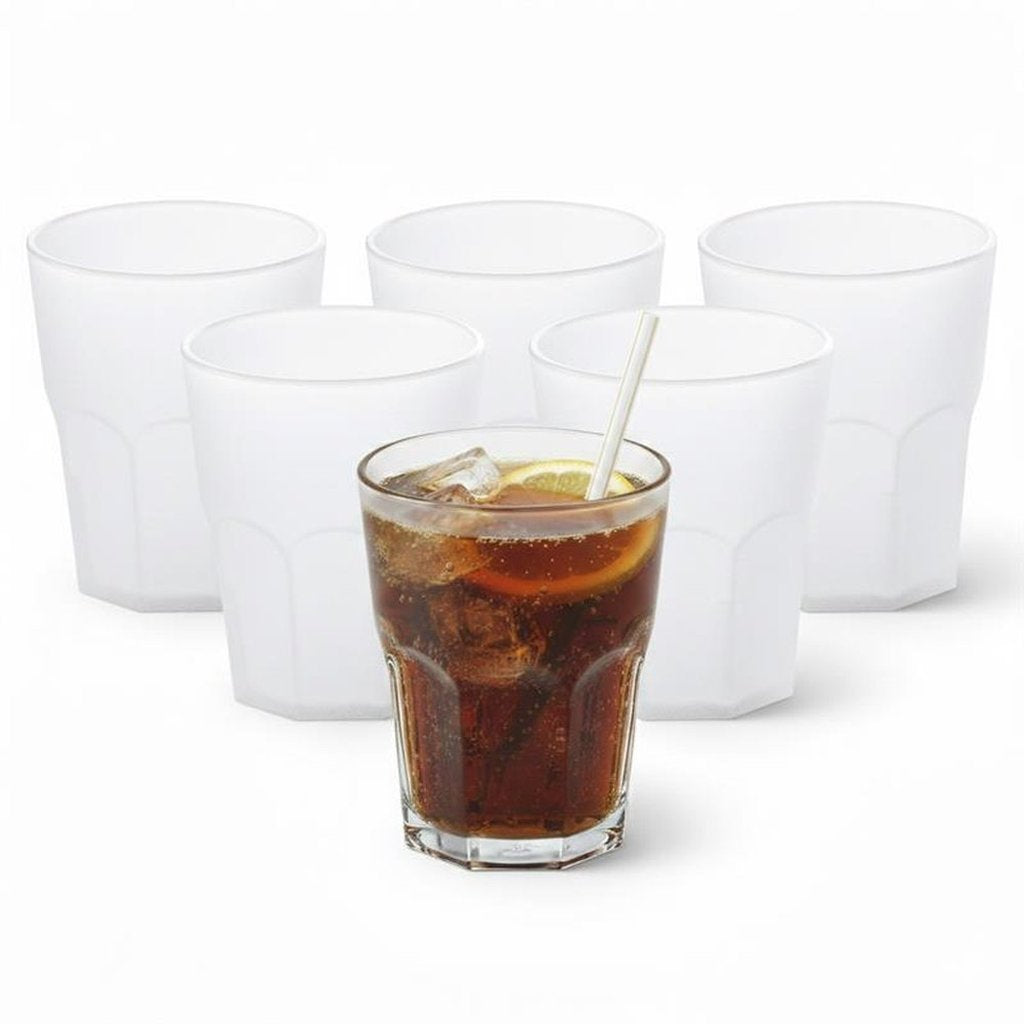 COSMOPLAST Set 6 bicchieri Acqua da 30 cl, impilabili, resistenti. 100% Made