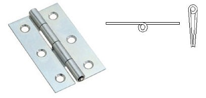 CERNIERA STRETTA PERNO FISSO 100X50 ZINCATA ART.323