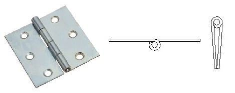 CERNIERA QUADRA PERNO FISSO NICHELATA 40X40