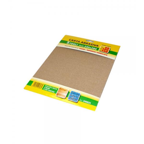 Fogli carta abrasiva assortiti 5 pz.