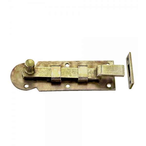 Catenaccio piegato 80 x 25 mm. - zincato giallo