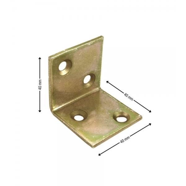 Lastrine angolari 40 x 40 x 40 mm. - zincate giallo - 1 pz.