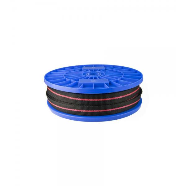 Cinghia in polipropilene nero/rosso 24 mm. - 50 mt.