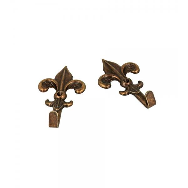 Ganci per quadri modello "Giglio" 19 x 32 mm. finitura bronzata 5 pz.