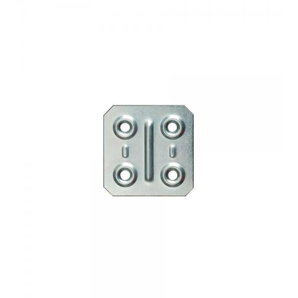 Piastrina di giunzione in acciaio zincato 40 x 40 mm.