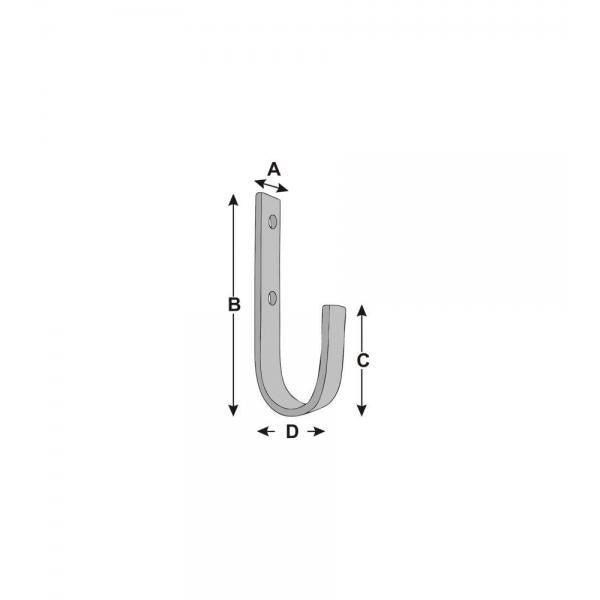 Gancio universale a parete zincato 15 x 87 x 32 x 38 mm.