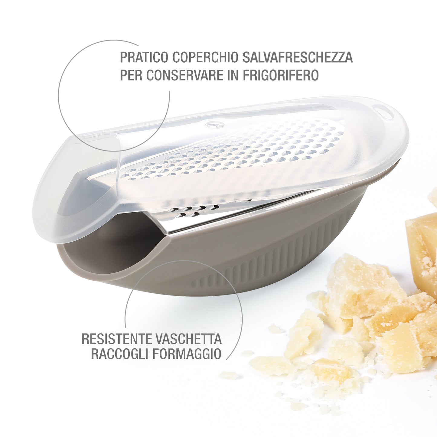 COSMOPLAST 8002953061048 Grattugia Formaggio Acciaio Inox, Inossidabile