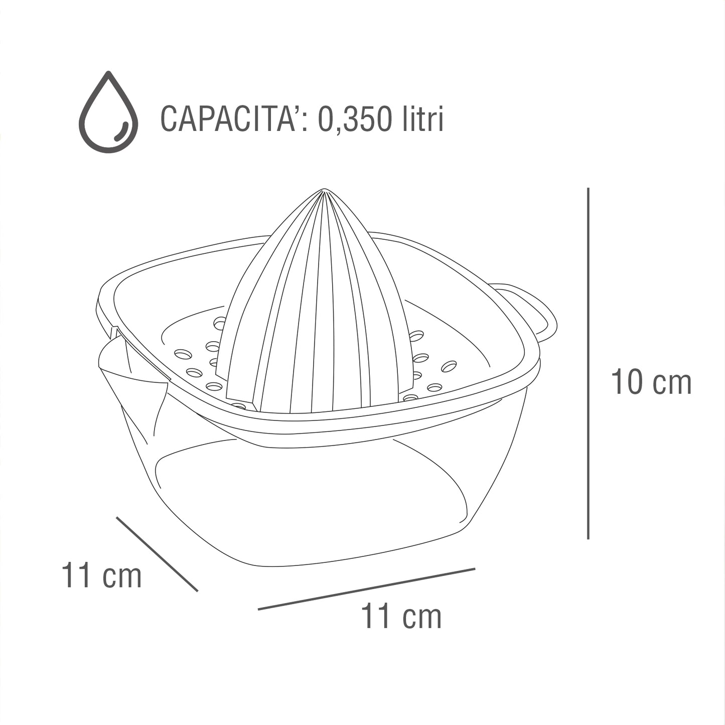 COSMOPLAST Spremiagrumi, spremi limoni. 100% Made in Italy Accessorio Originale