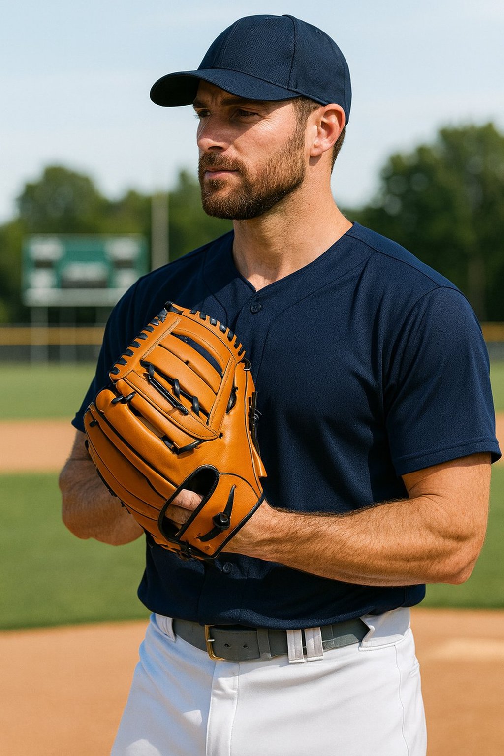 BODYLINE Guanto da Baseball in Pelle Sintetica Resistente, Imbottito