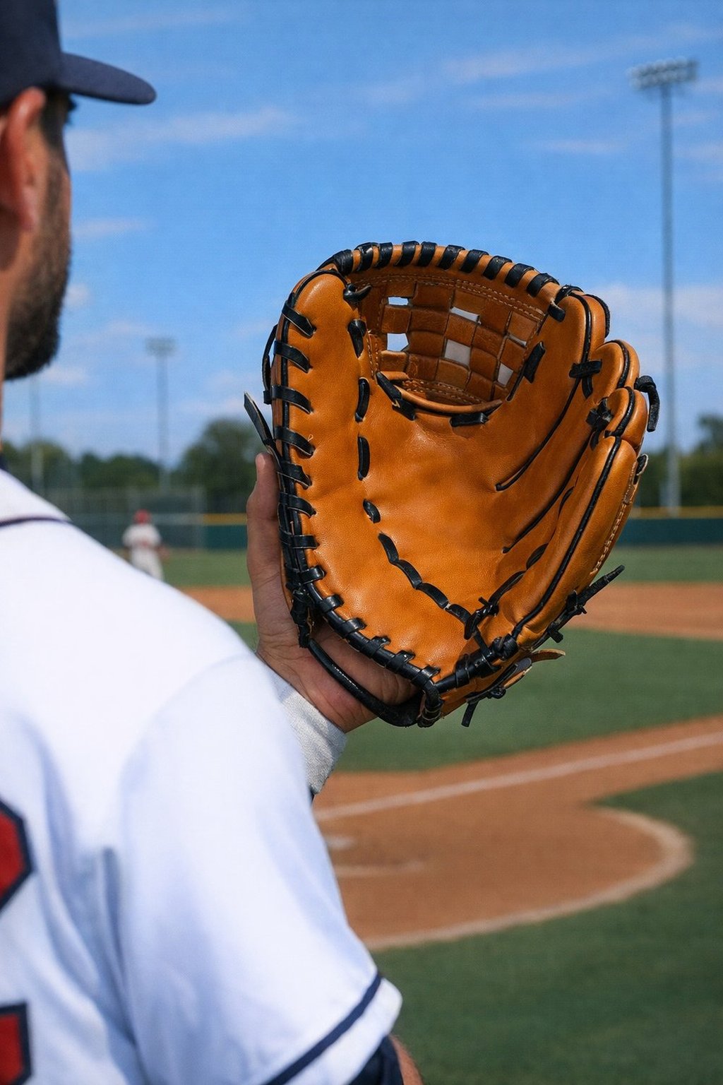 BODYLINE Guanto da Baseball in Pelle Sintetica Resistente, Imbottito