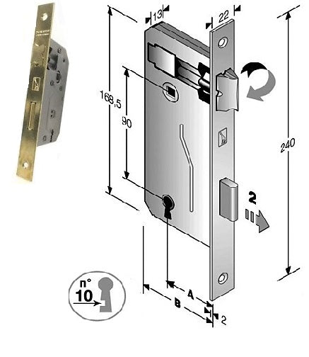 SERRATURA PATENT GRANDE B.Q. F.OTTON. Q8MM.40