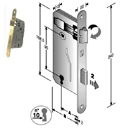 SERRATURA PATENT GRANDE B.T. F.OTTON. Q8MM.50