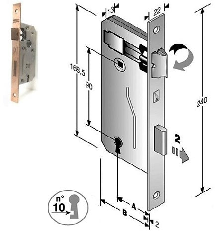SERRATURA PATENT GRANDE B.Q. F.BRONZ. Q8MM.45