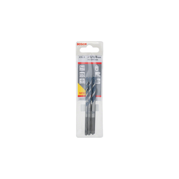 PUNTE CALCESTRUZZO SET 3PZ MM.5/6/8 BOSCH