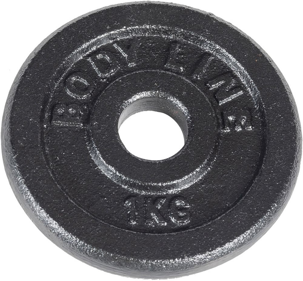 Disco in ghisa peso 1 kg e diametro 25 mm - allenamento con bilanciere - ginnastica a casa