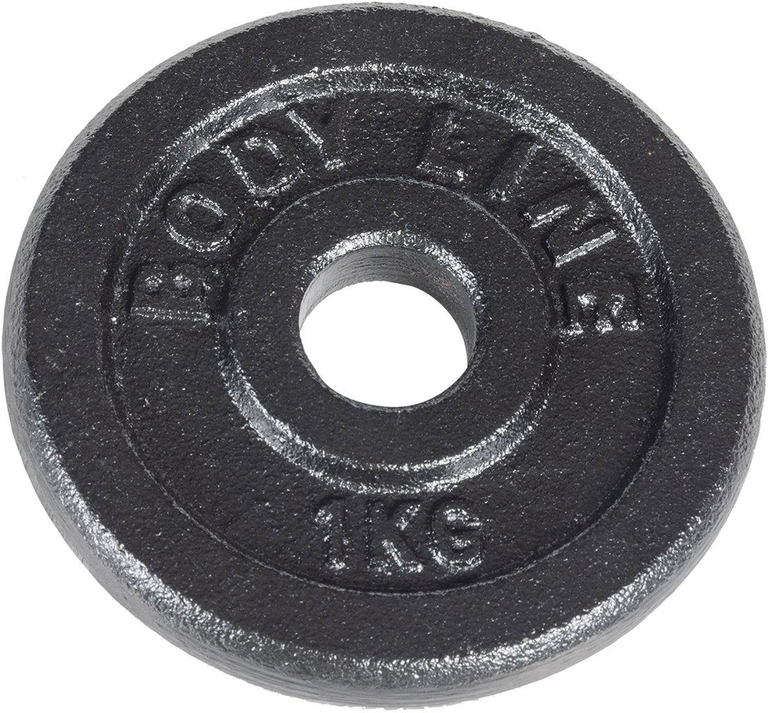 BODYLINE Disco in ghisa 1 kg per allenamento con bilanciere manubrio Originale