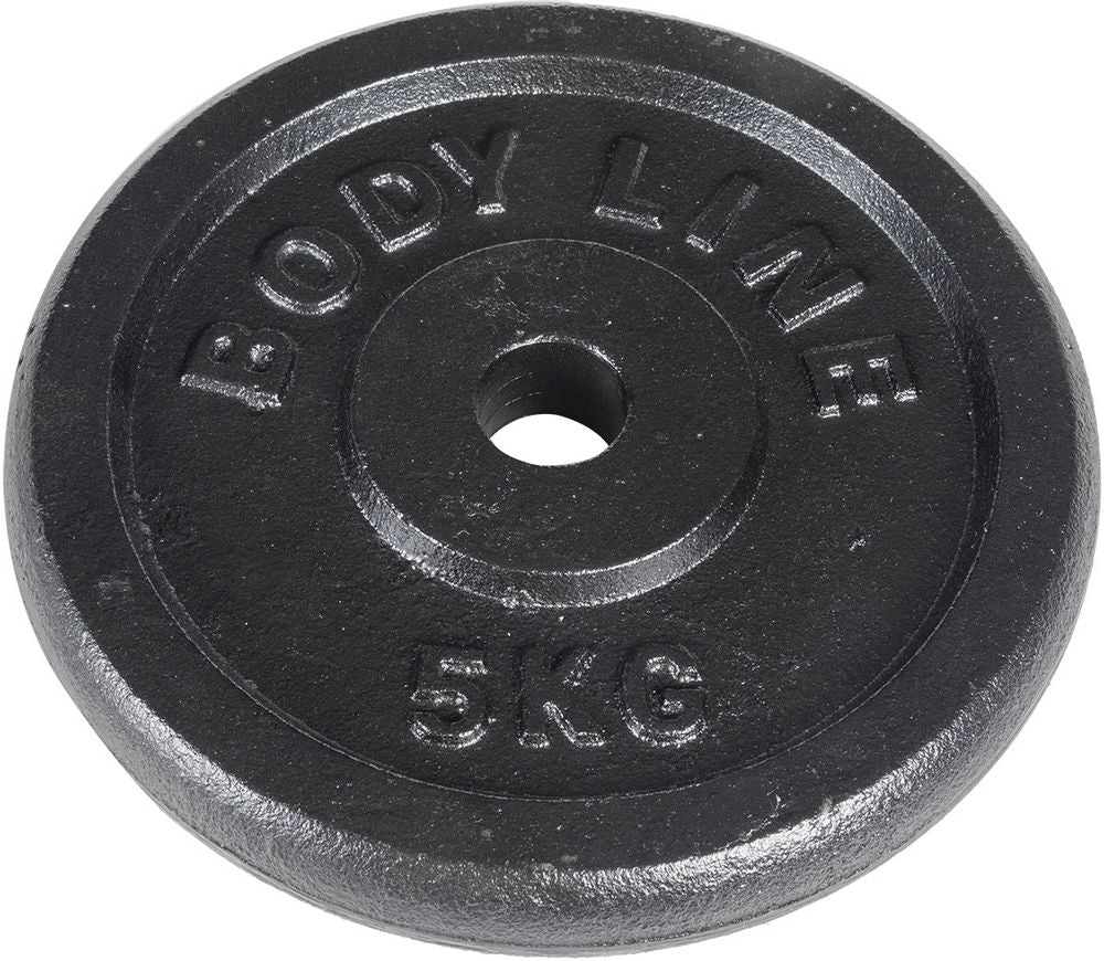 Disco in ghisa peso 5 kg e diametro 25 mm - allenamento con bilanciere - ginnastica a casa