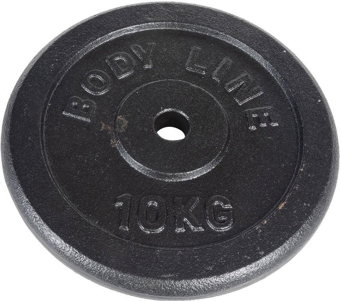 Disco in ghisa peso 10 kg e diametro 25 mm - allenamento con bilanciere - ginnastica a casa