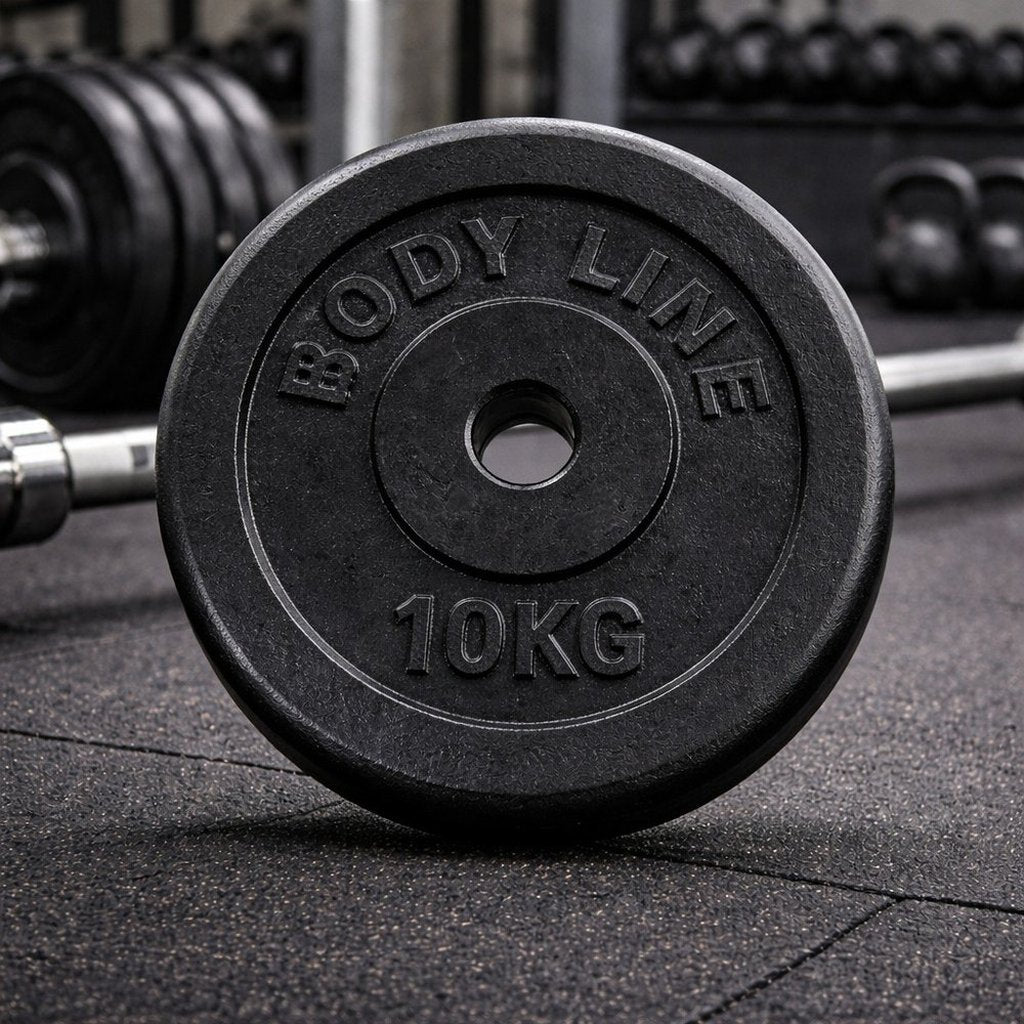 Disco in ghisa peso 10 kg e diametro 25 mm - allenamento con bilanciere - ginnastica a casa