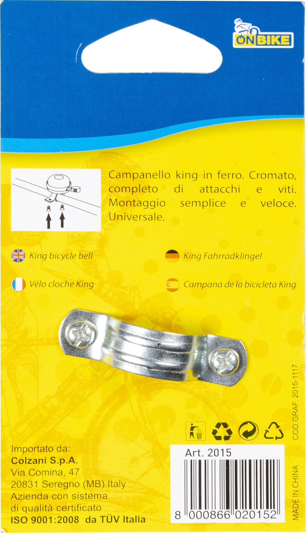 ON BIKE King Campanello Bici Universale in Ferro Cromato ? Suono Potente, Look
